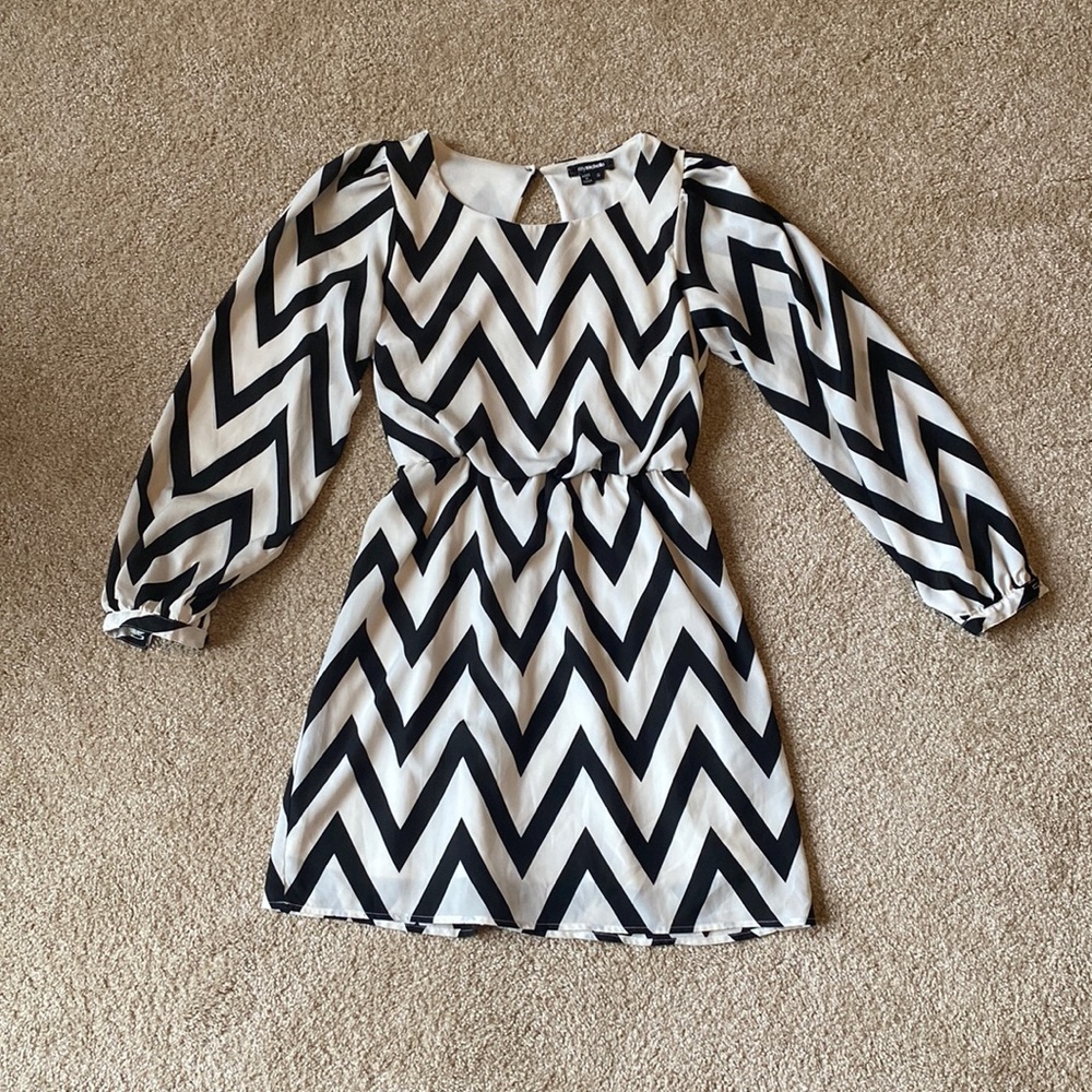 Black and White Chevron Dress